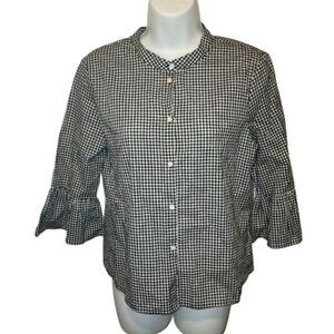 Madewell Black White Gingham Button Front Shirt Size Medium M